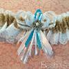 Burlap Wedding Garter with something blue