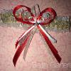 Gold Glitter Garter with Red