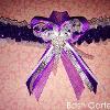 Purple Glitter Garter with Bling Heart